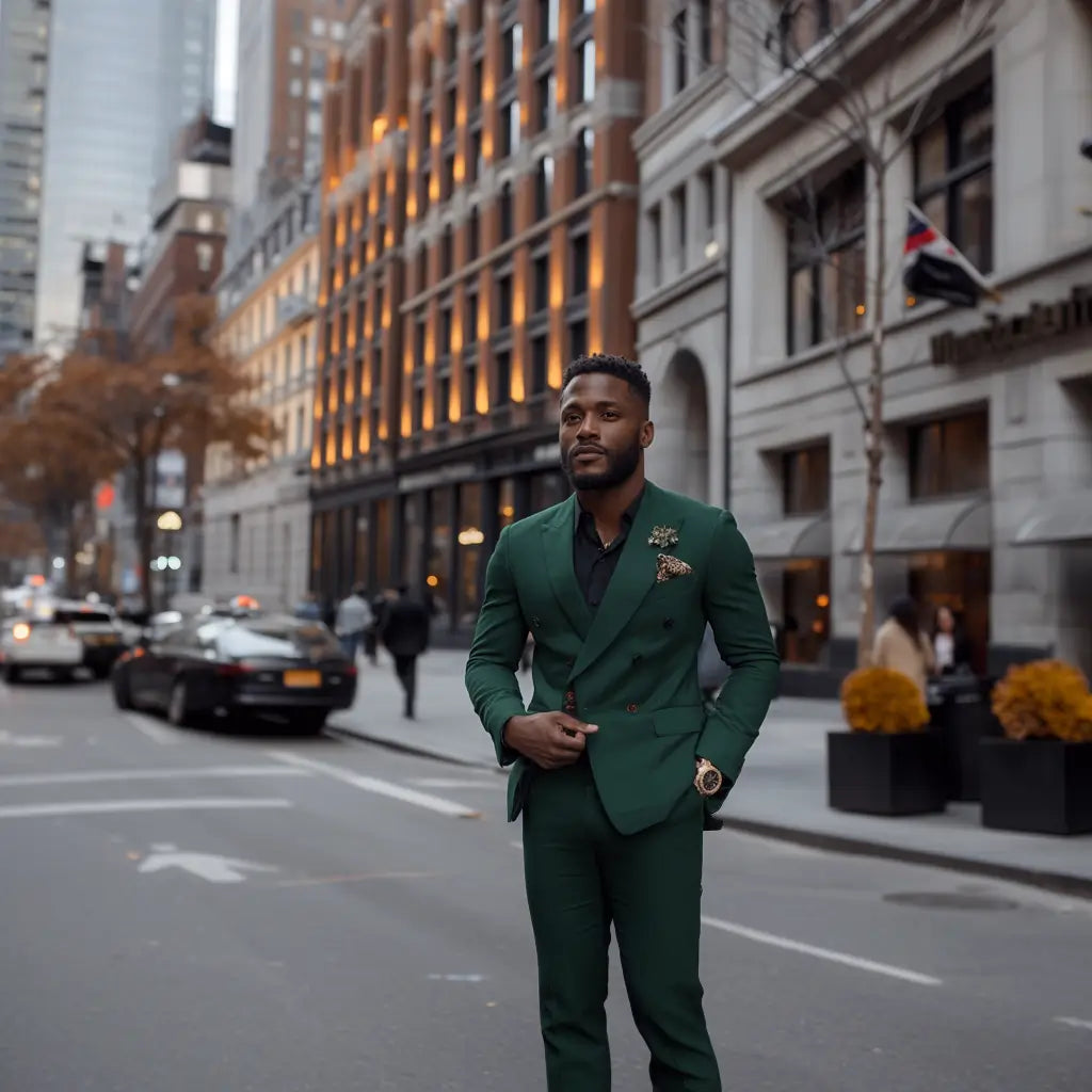 Welche Accessoires benötigst du für einen grünen Anzug?