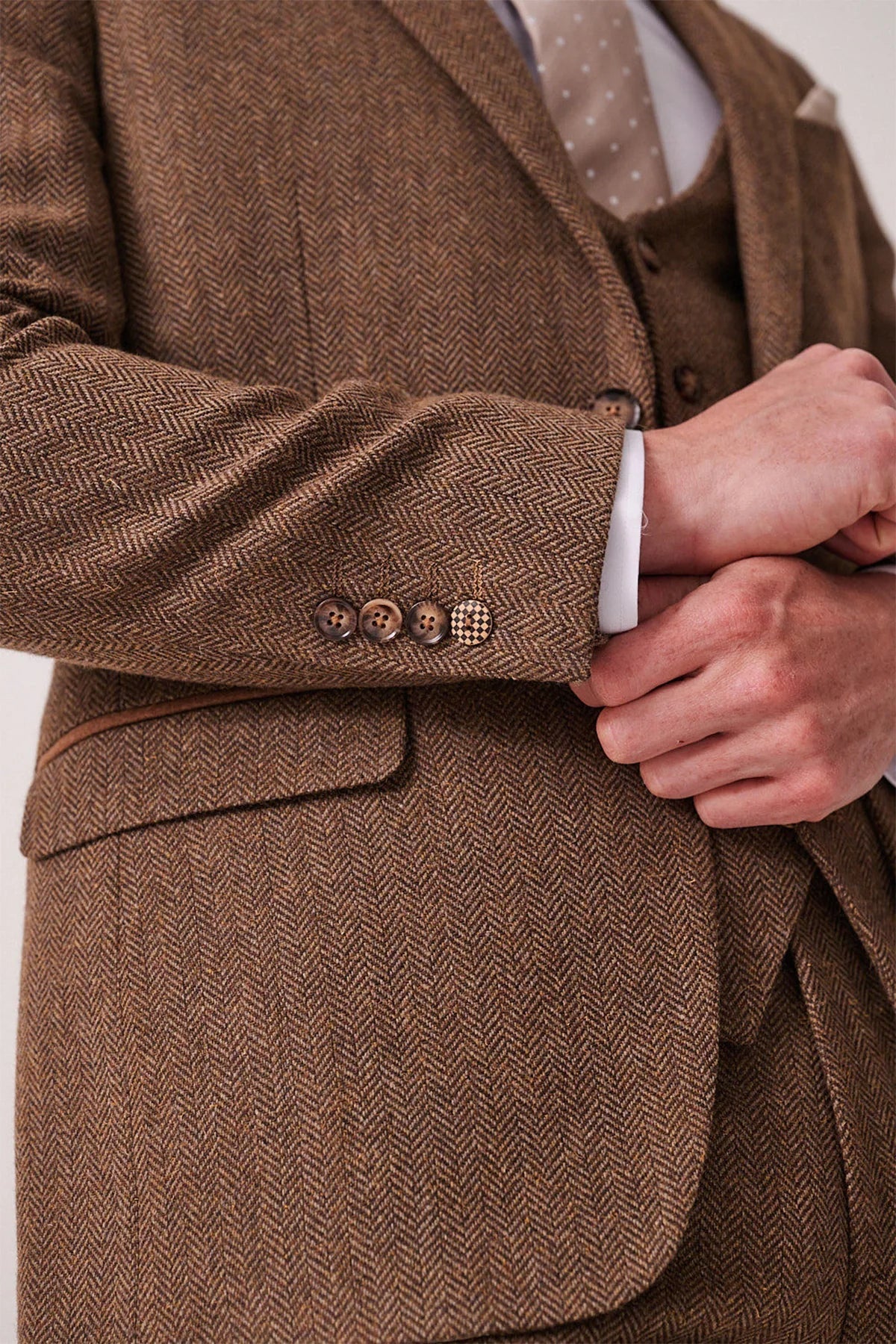 3-teilig Herren Anzug Tweed Dean Tan - Marc Darcy