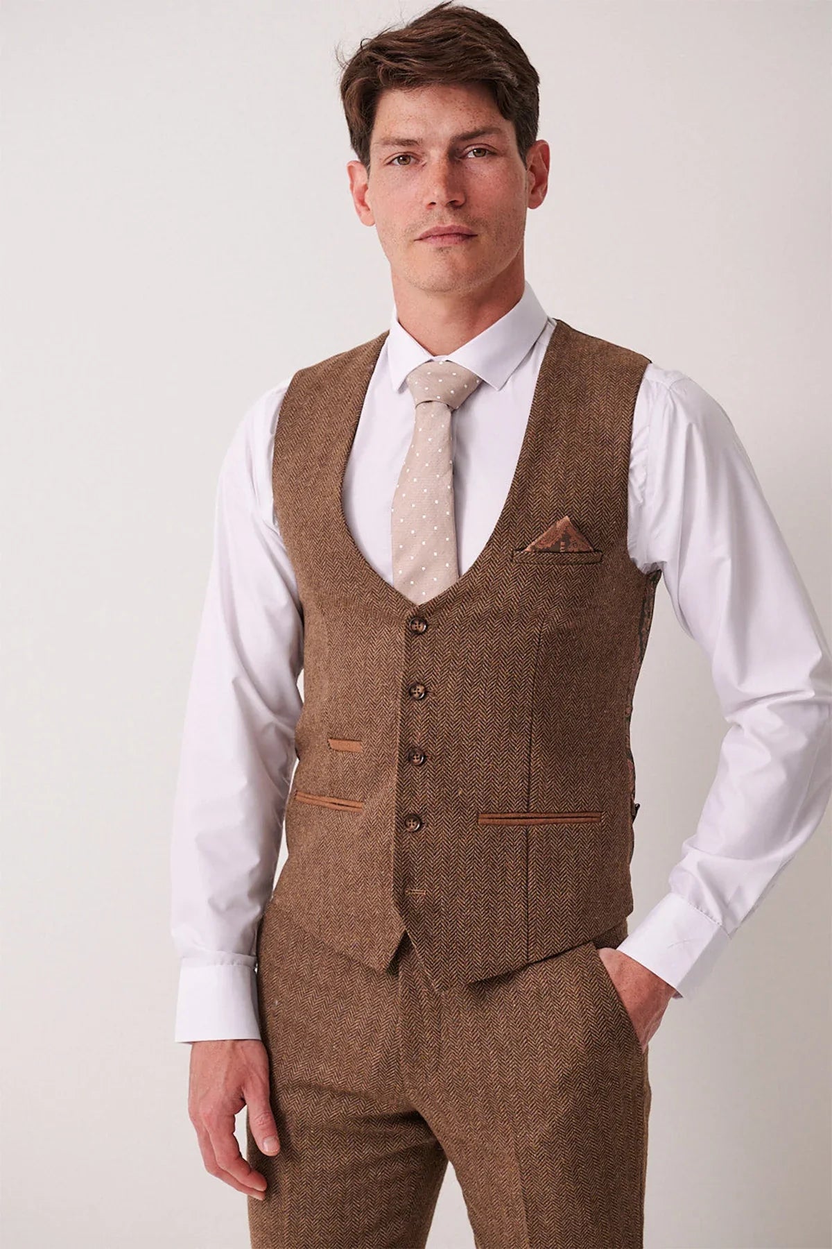 3-teilig Herren Anzug Tweed Dean Tan - Marc Darcy