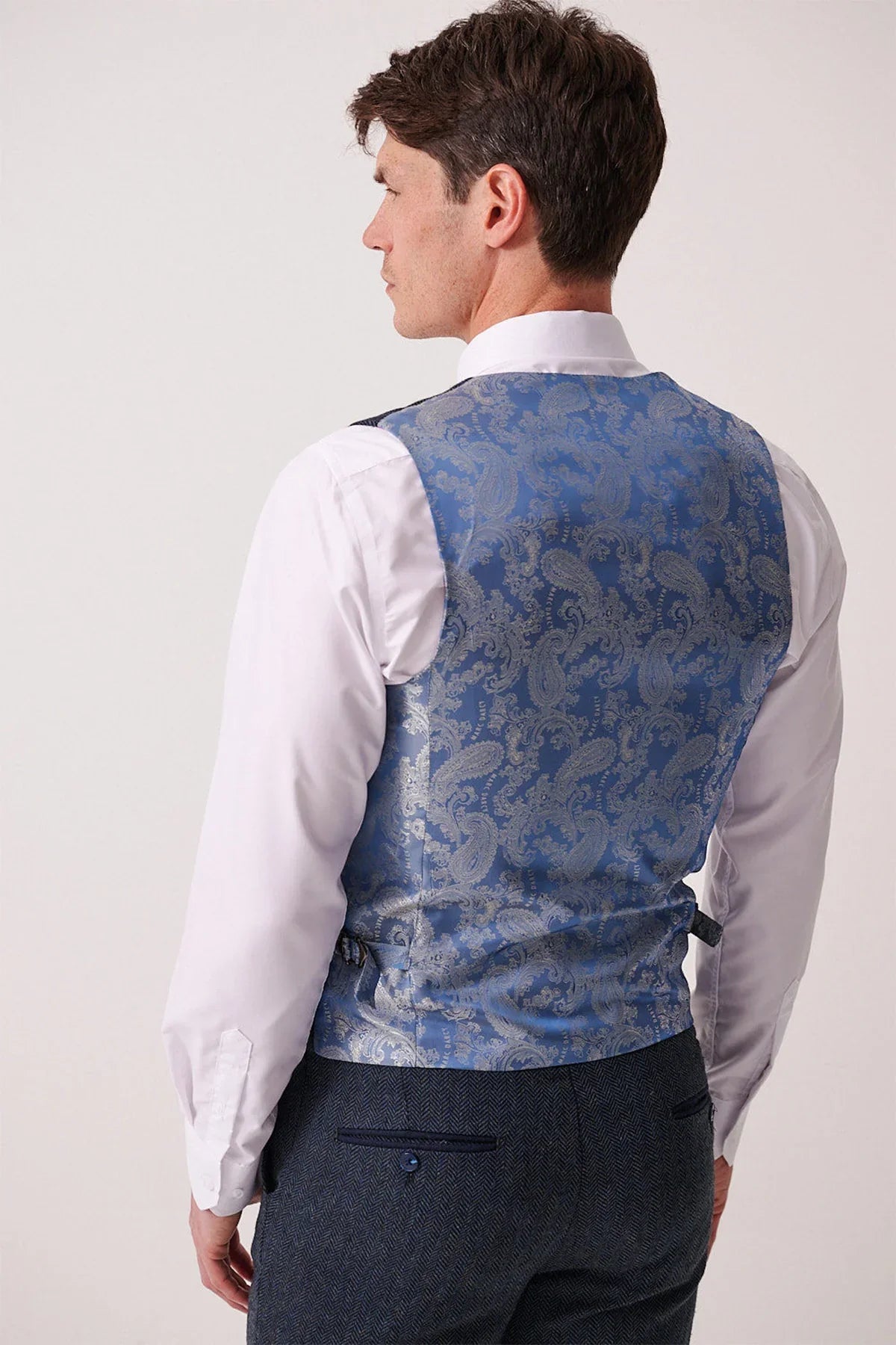 Marc Darcy - Weste Dean Blue Tweed