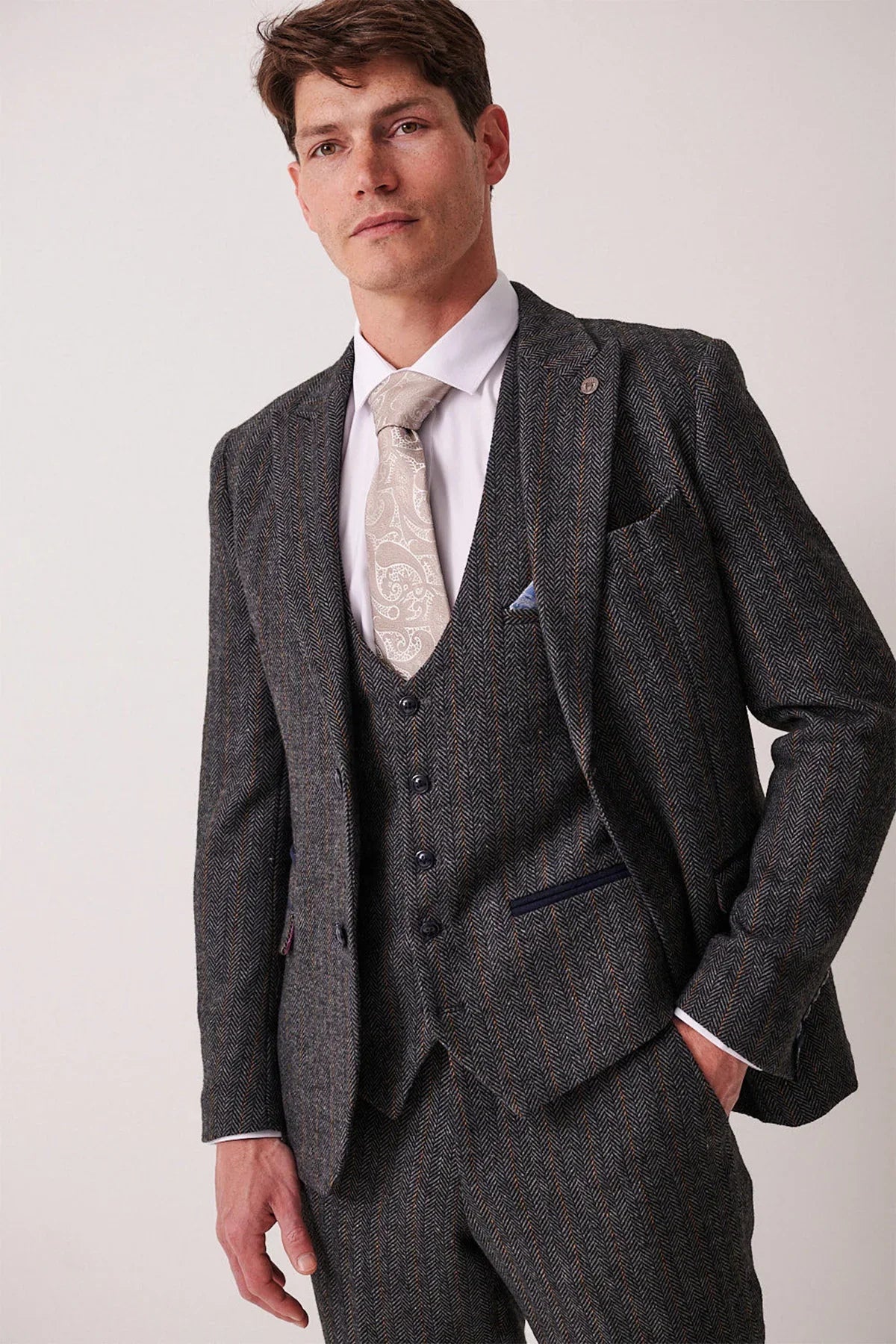 Marc Darcy - Colbert Dominic Blue Grey Tweed