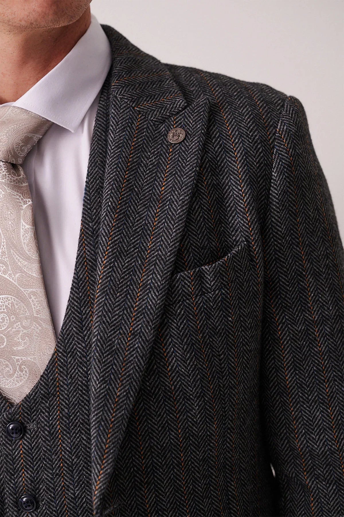 Marc Darcy - Colbert Dominic Blue Grey Tweed