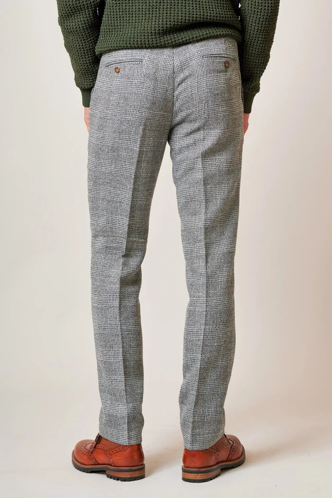 2-teiliges Anzug – Herren Tweed-Anzug Grau – Kris Silver