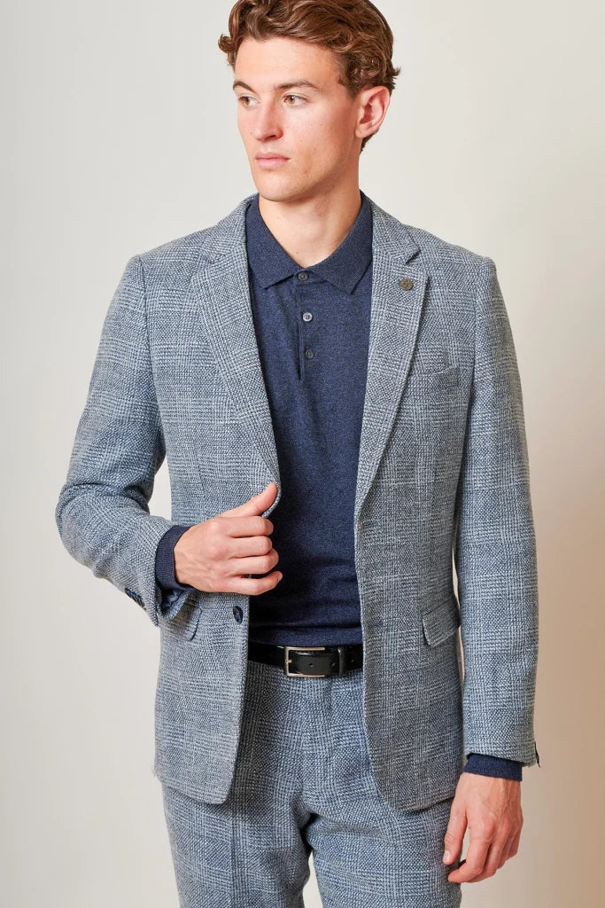 2-teiliges Tweed-Anzug – Marc Darcy Kris Sky Blue
