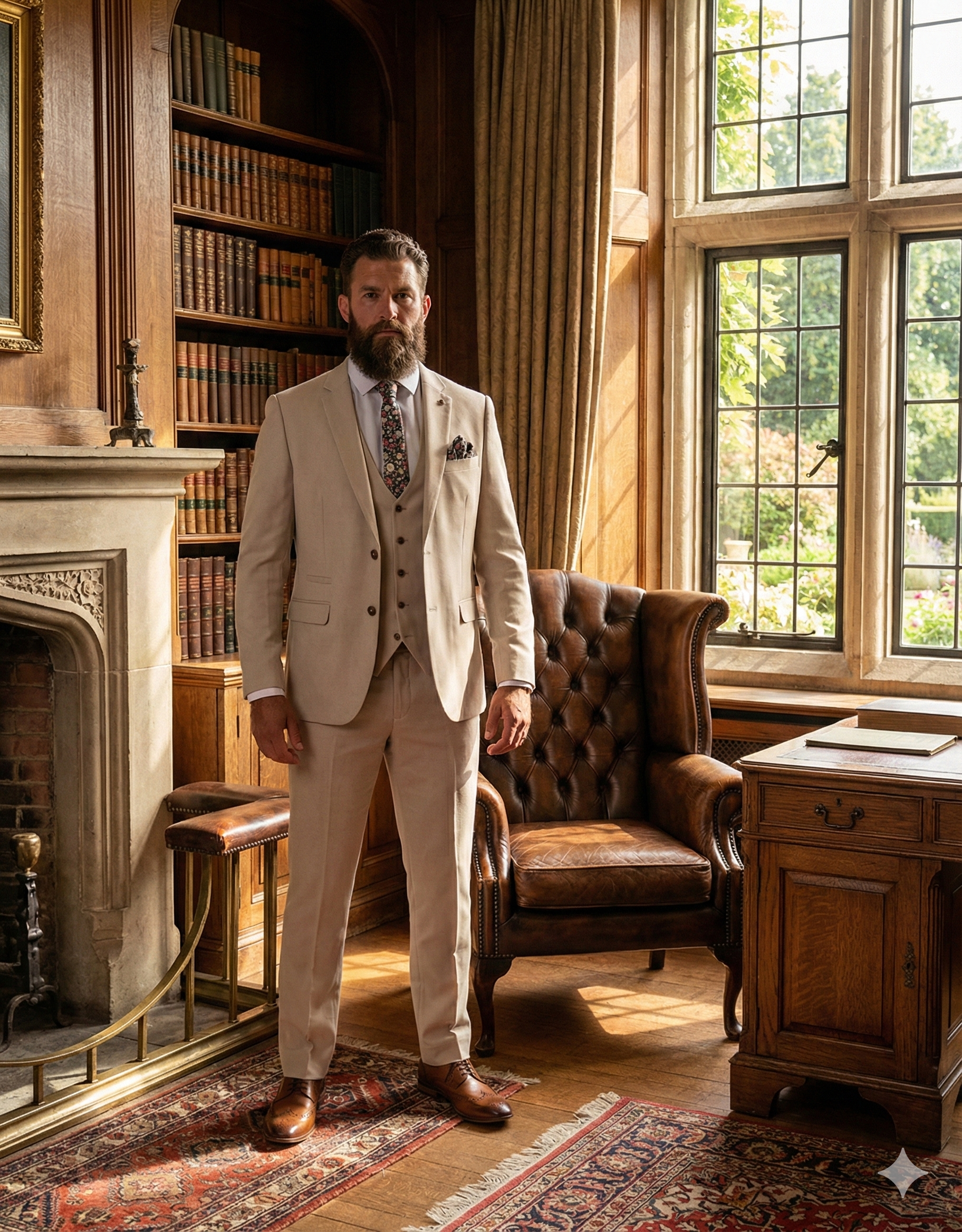 3-teiliger Anzug - Herrenanzug in Steinoptik - Marc Darcy