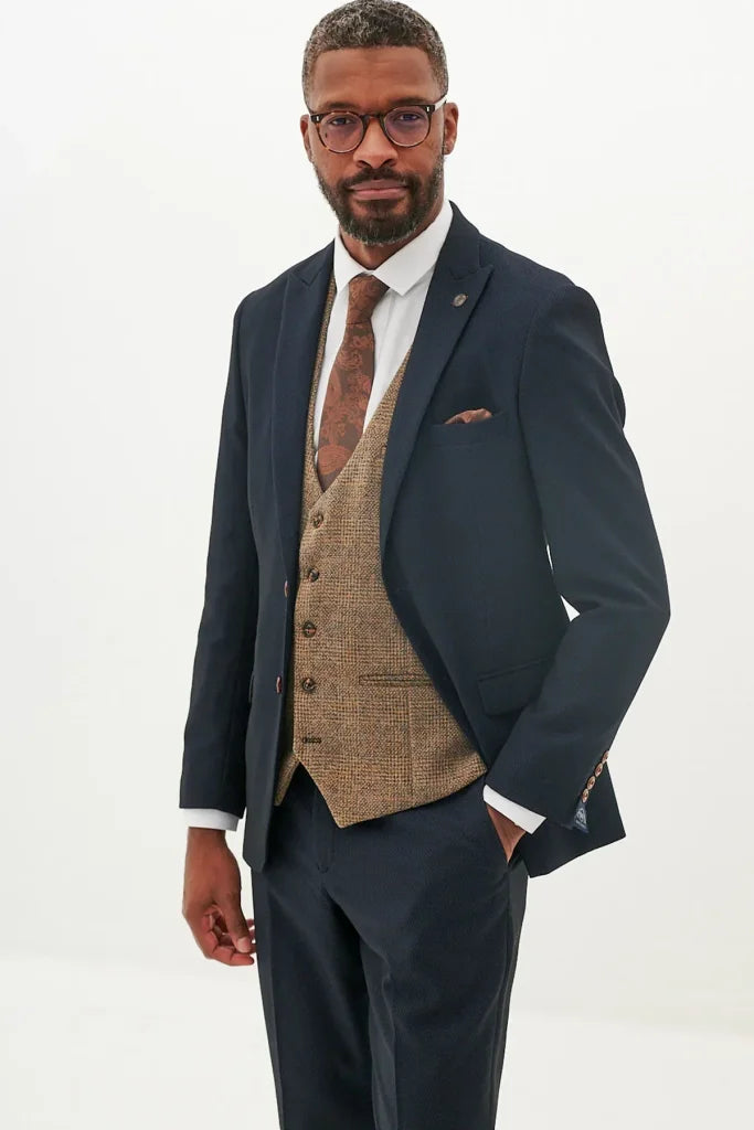3-teiliger Herrenanzug - Marc Darcy Max Navy Mix and Match