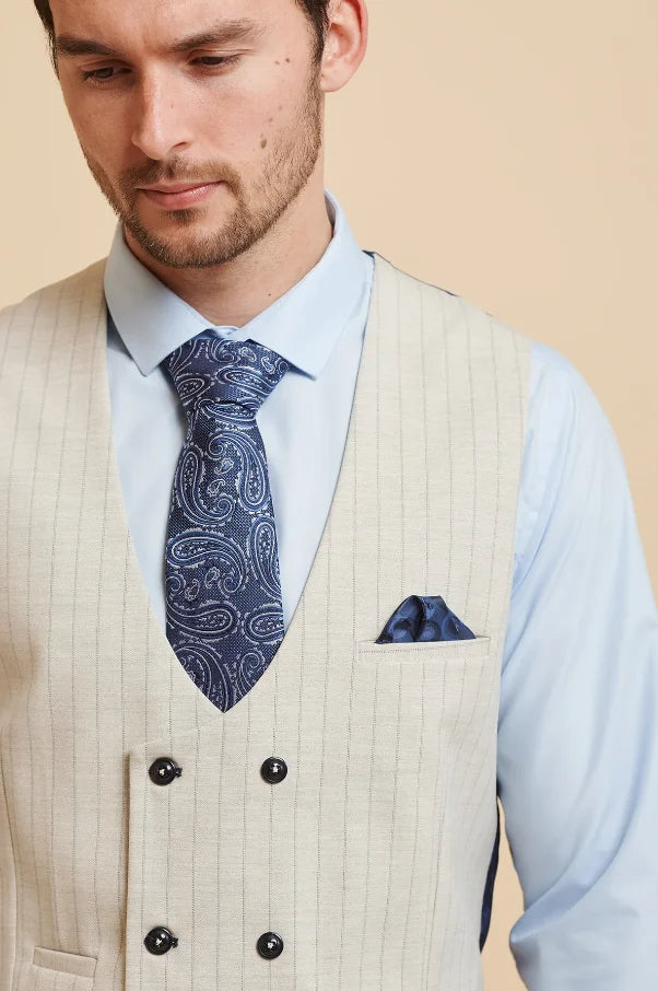 3-teiliger Stone Herrenanzug Pinstripe - Marc Darcy Grant