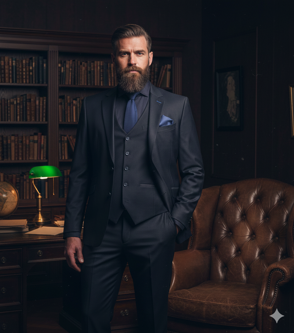 3-teiliges Navy Herrenanzug – Cavani Bond Midnight Navy