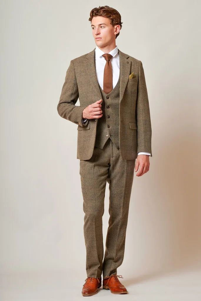 3-teiliges Tweed-Anzug – Marc Darcy Kris Tan - Dreiteiliger