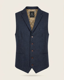 CASTLESON - Weste Chief Navy Tweed