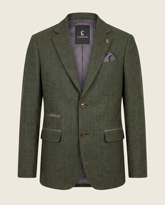CASTLESON - Marynarka Chief Olive Tweed