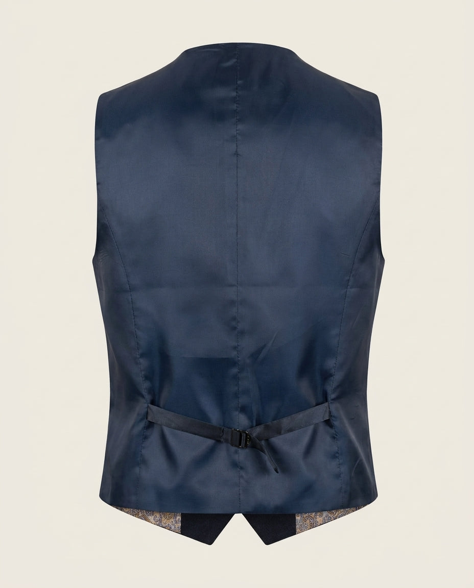 CASTLESON - Gilet Chief Navy Tweed — achterkant