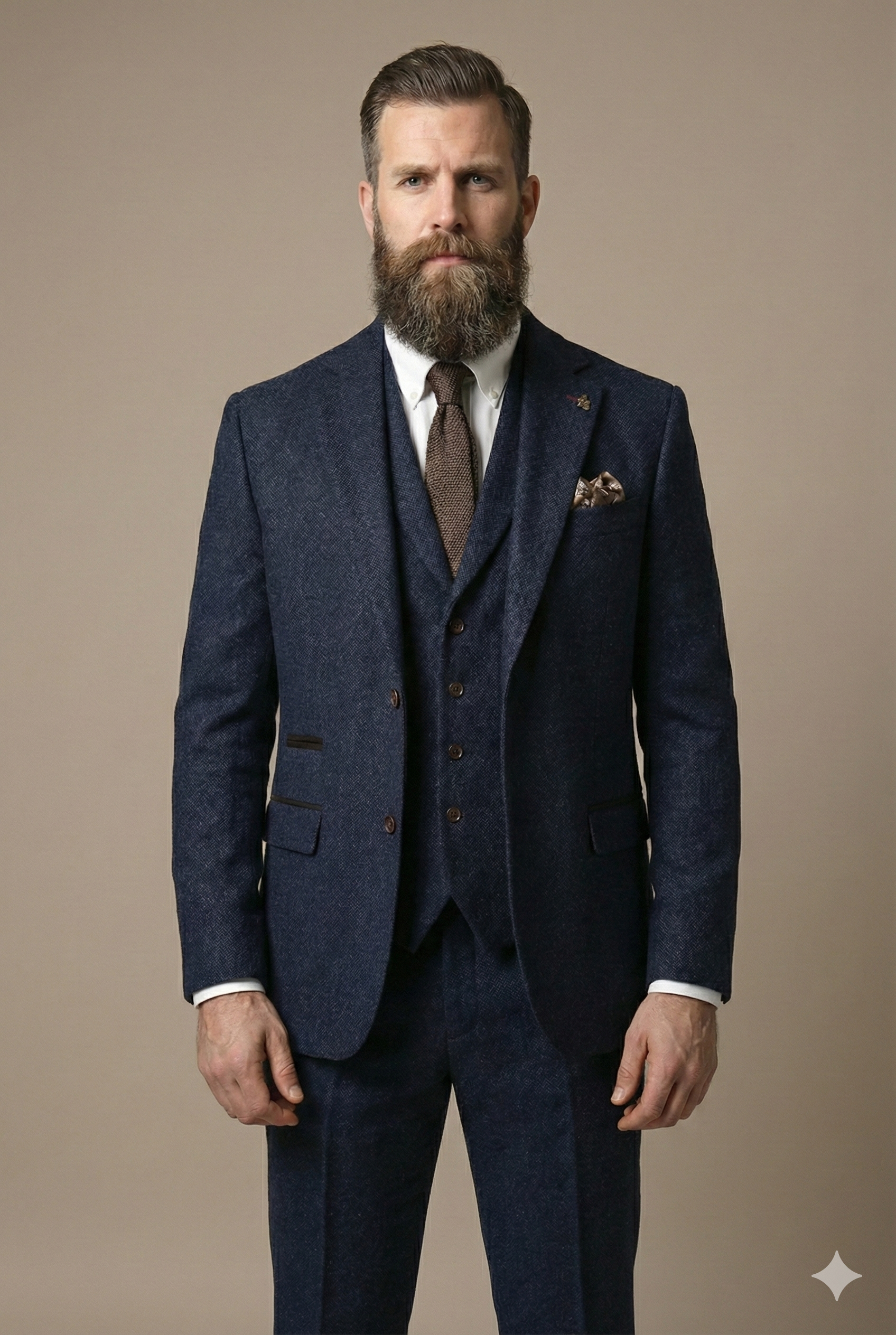 CASTLESON - Marynarka Chief Navy Tweed