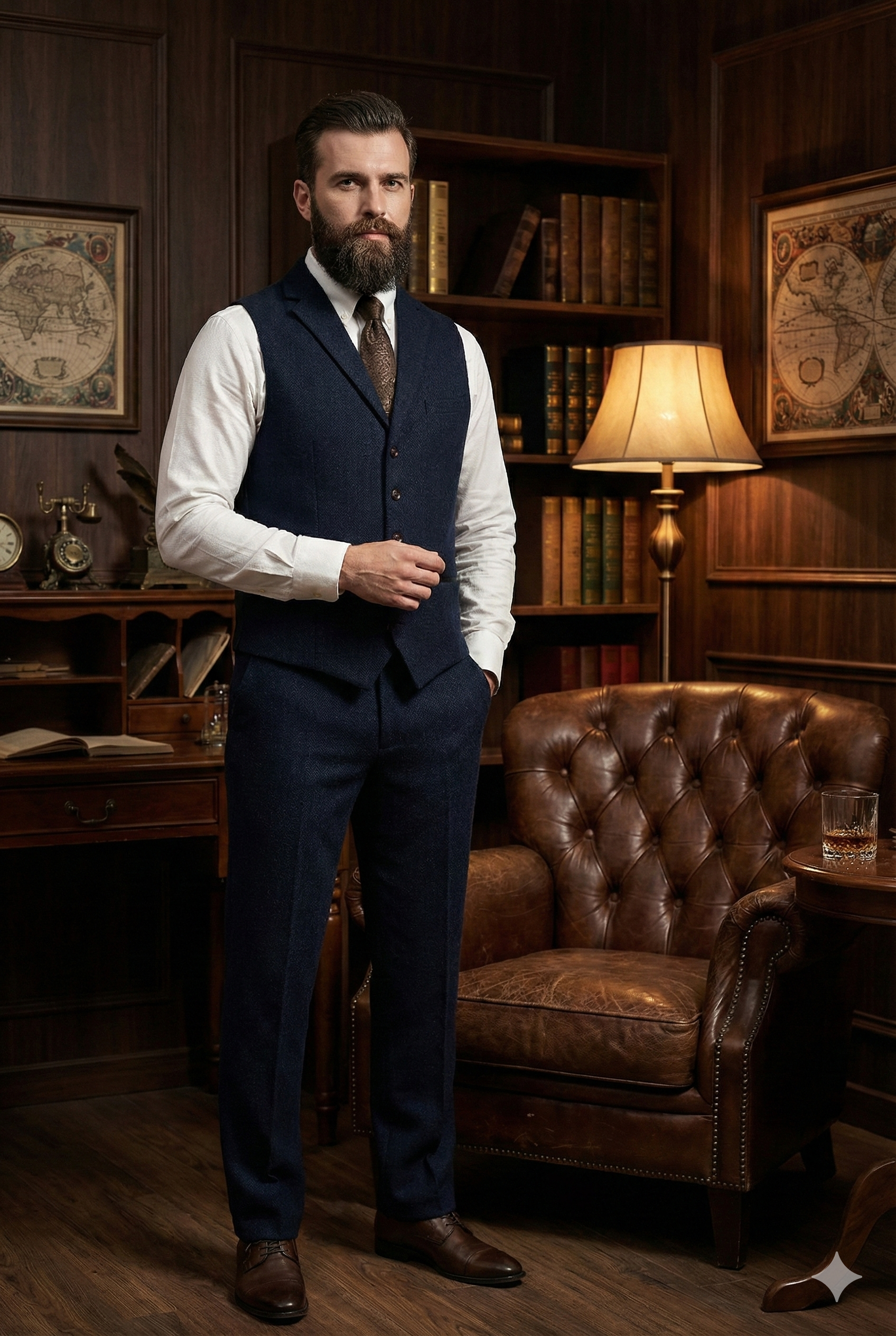 CASTLESON - Hose Chief Navy Tweed