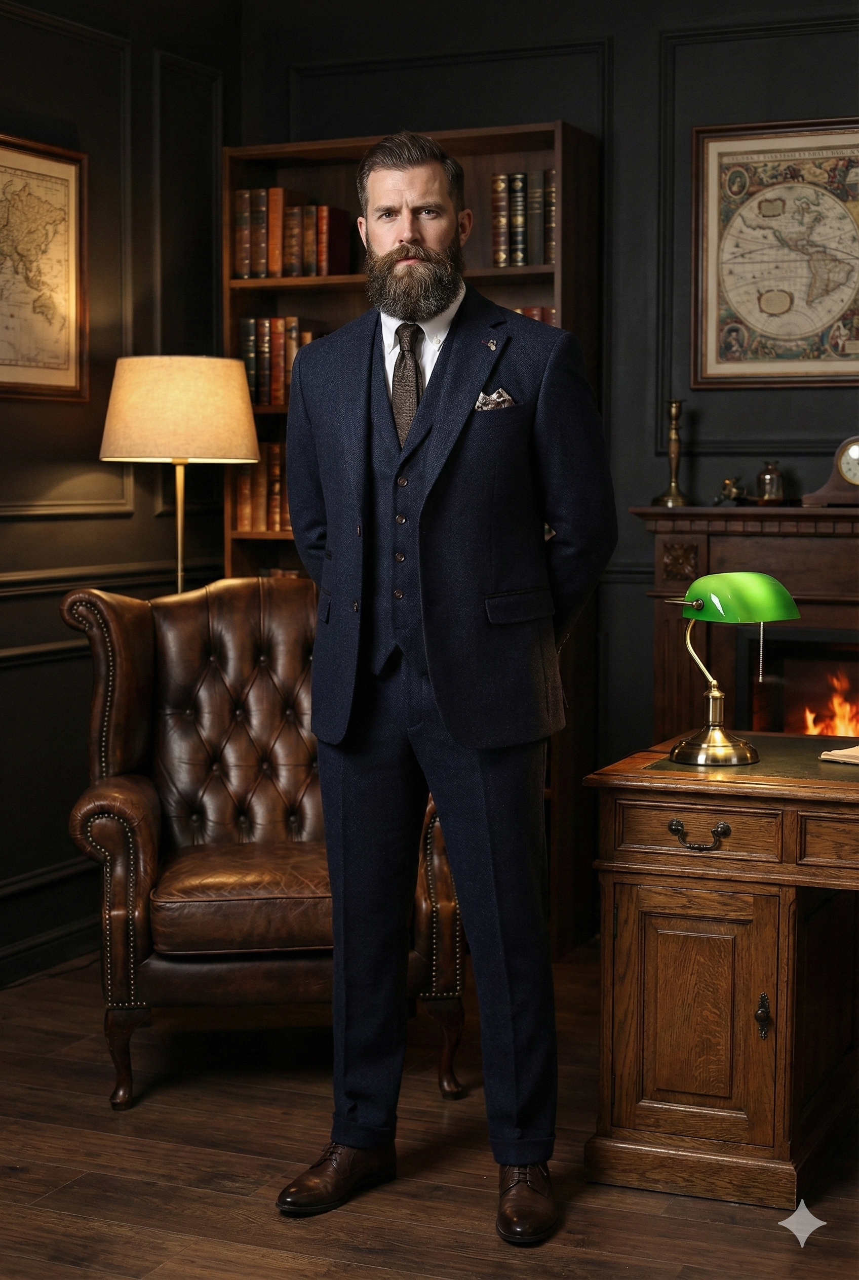 CASTLESON - Marynarka Chief Navy Tweed