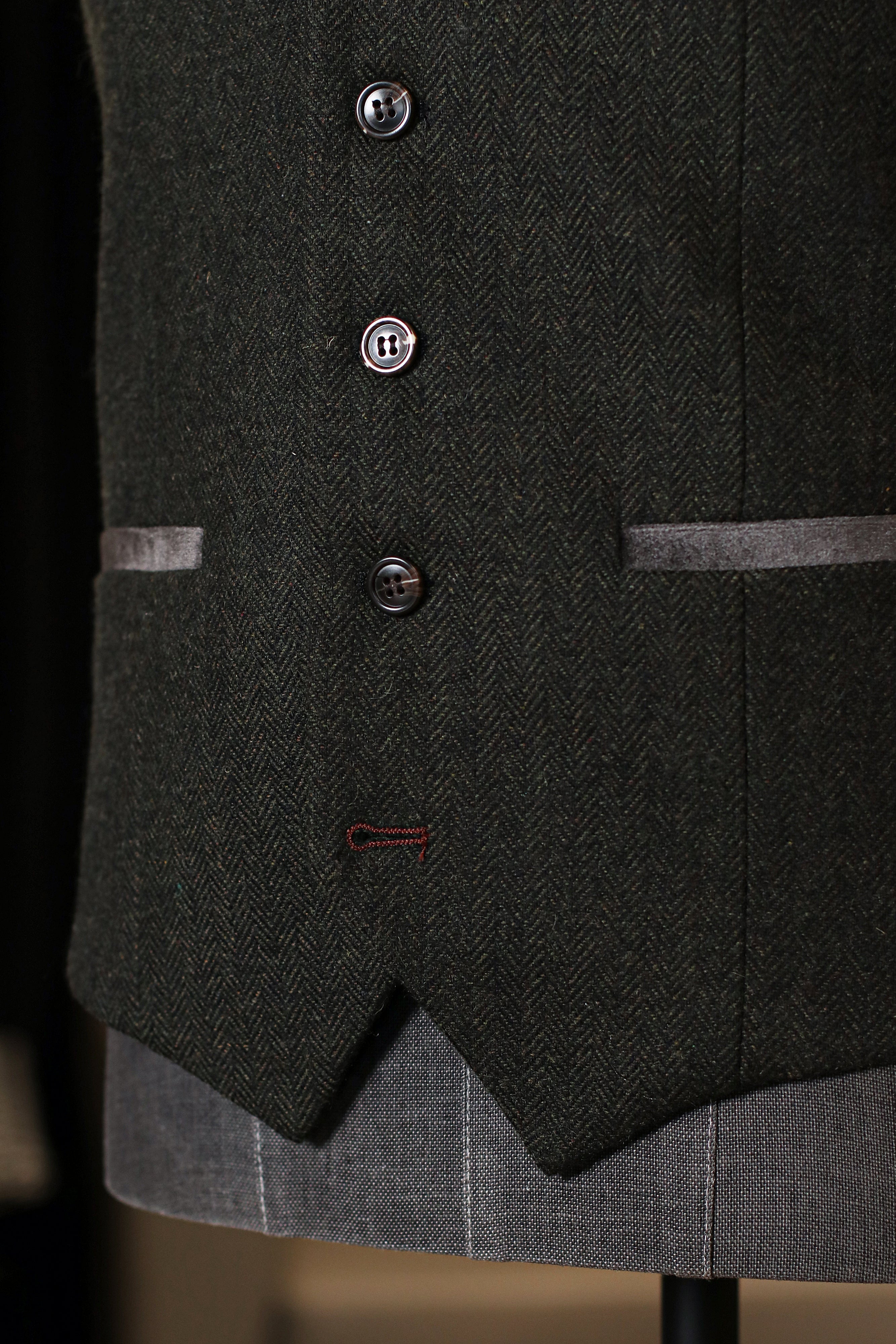 CASTLESON - Kamizelka Chief Olive Tweed