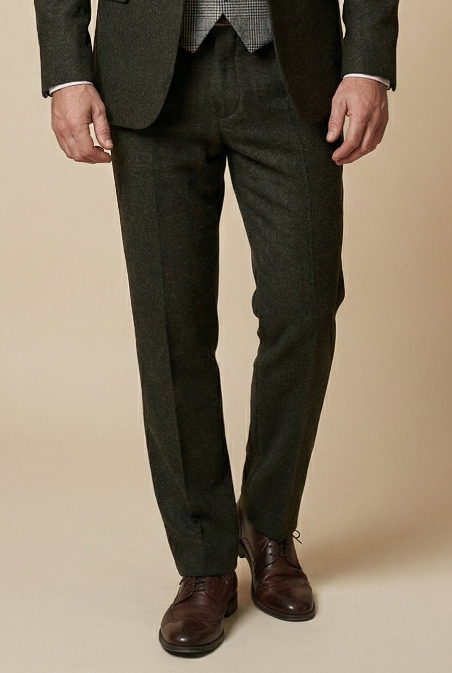 CASTLESON - Spodnie Chief Olive Tweed