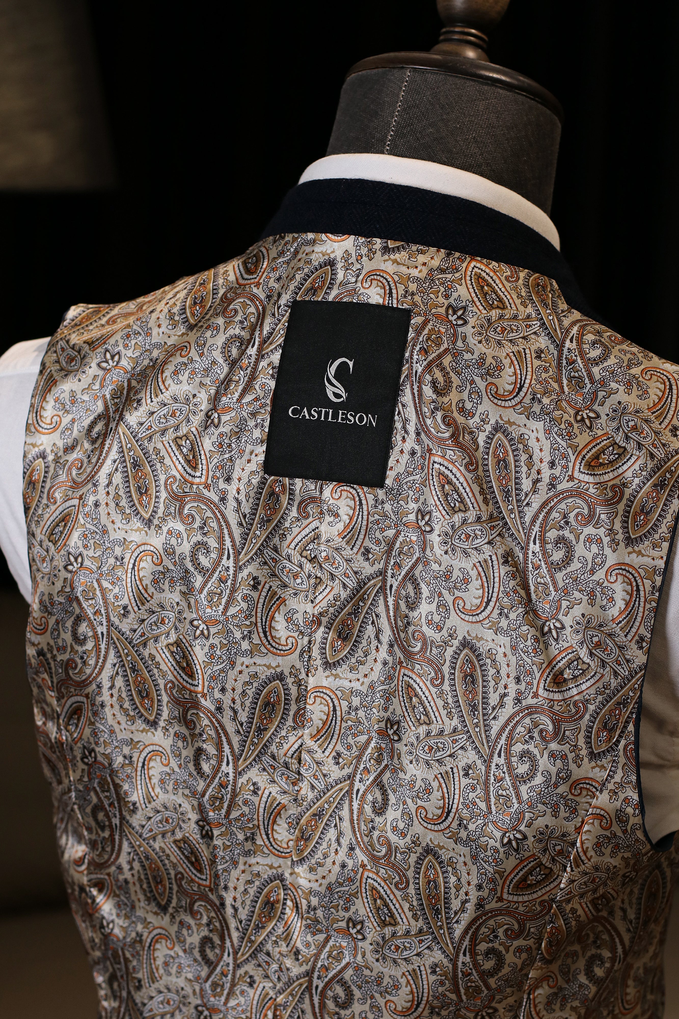 CASTLESON - Weste Chief Navy Tweed
