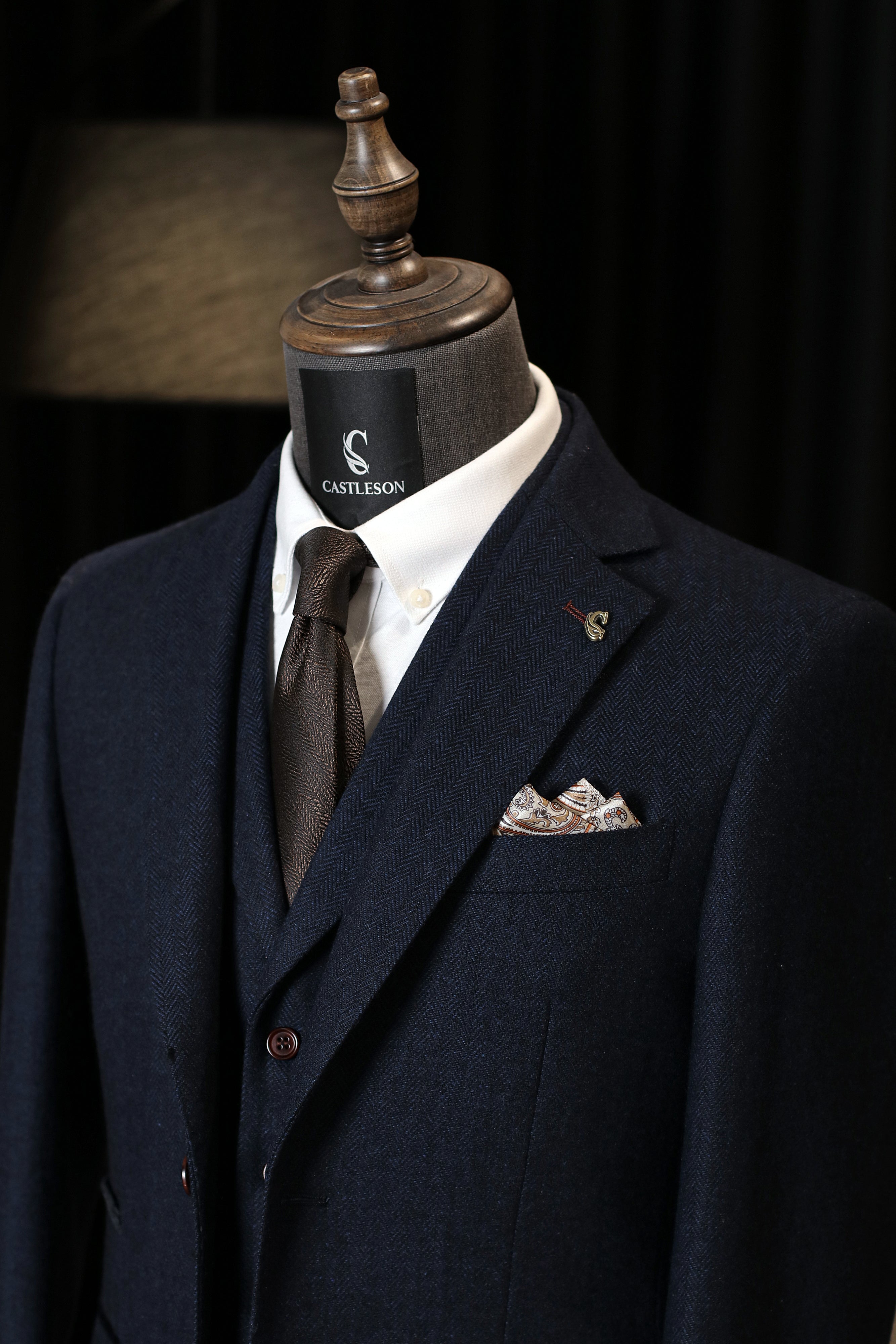 CASTLESON - Marynarka Chief Navy Tweed