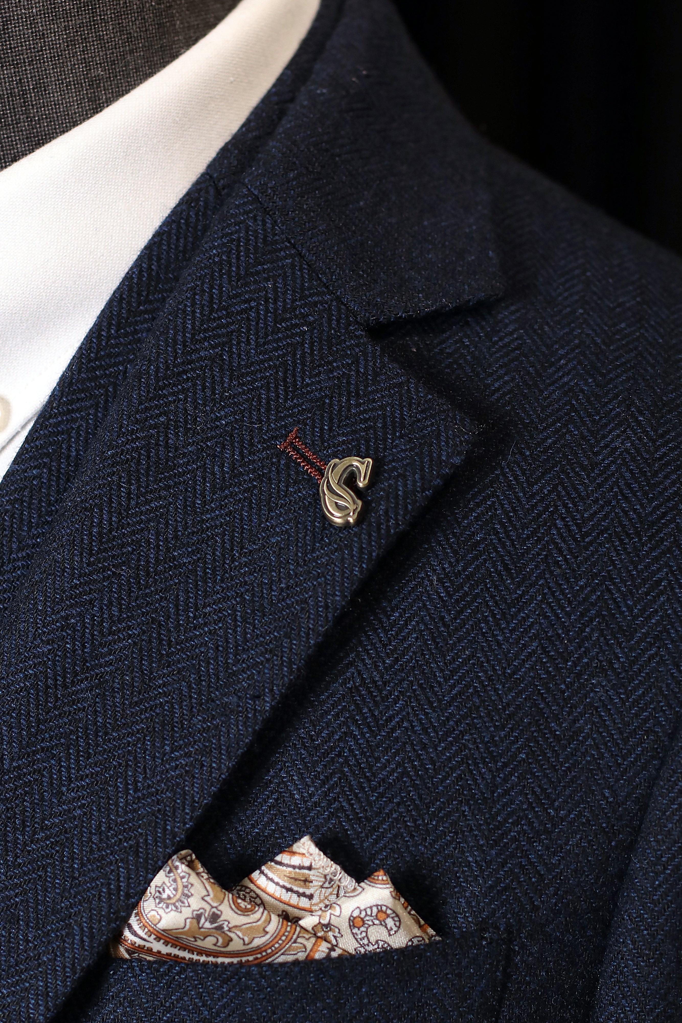 CASTLESON - Marynarka Chief Navy Tweed