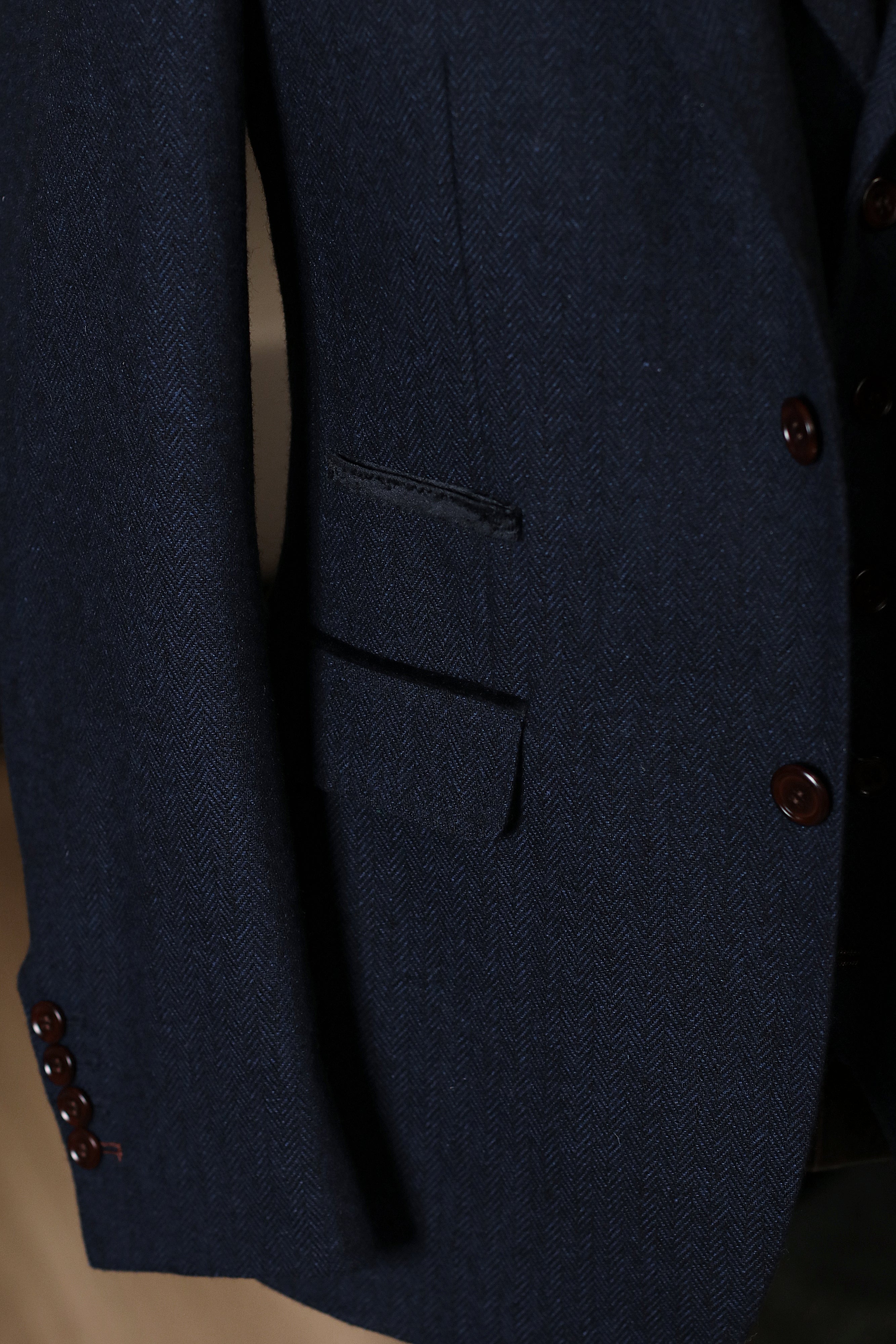 CASTLESON - Marynarka Chief Navy Tweed