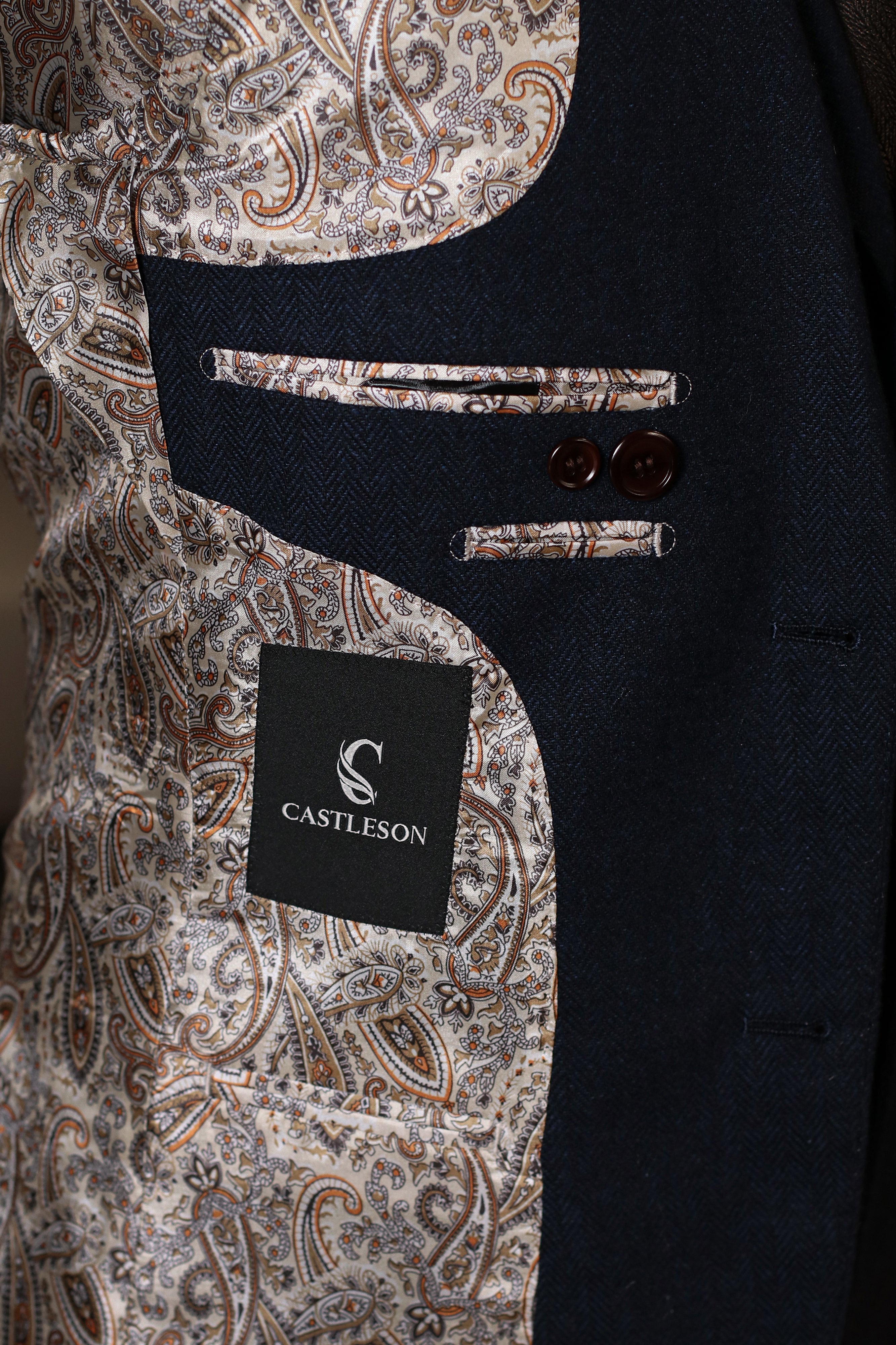 CASTLESON - Marynarka Chief Navy Tweed