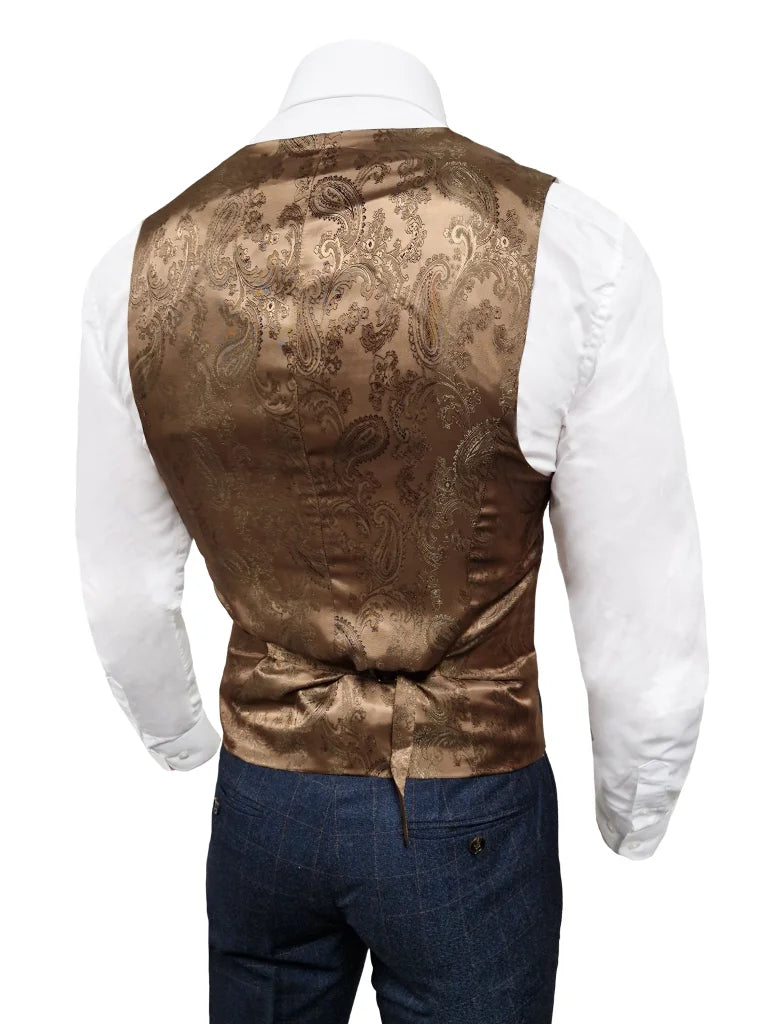 TAVERNY - Gilet Admiral Check Navy