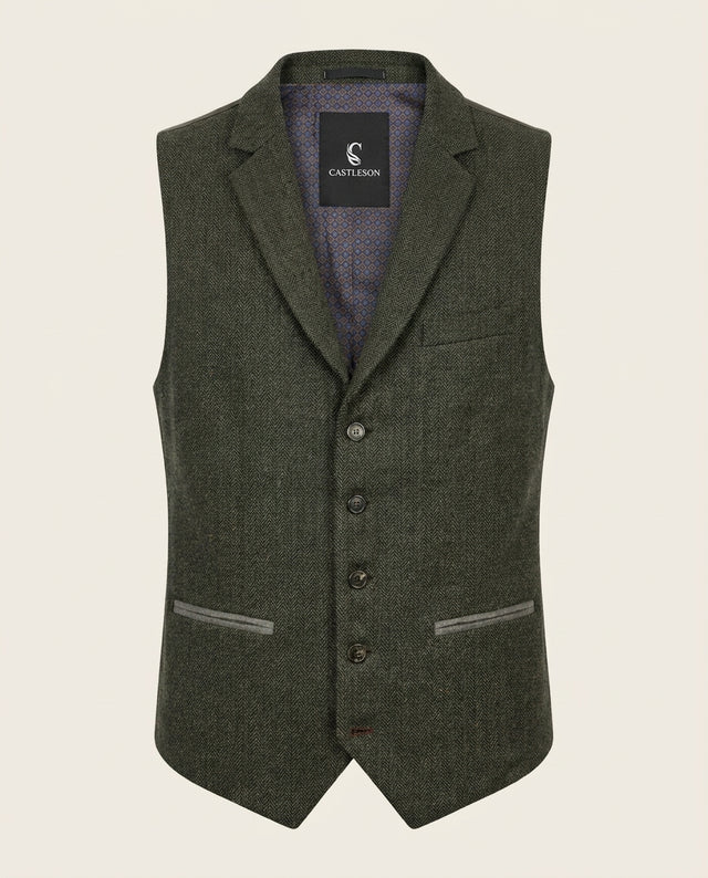 CASTLESON - Kamizelka Chief Olive Tweed