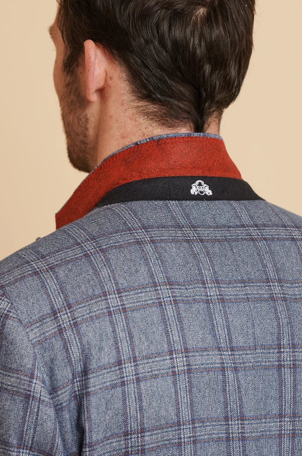 Blaues kariertes Anzug - Abbott Blue Tweed Check