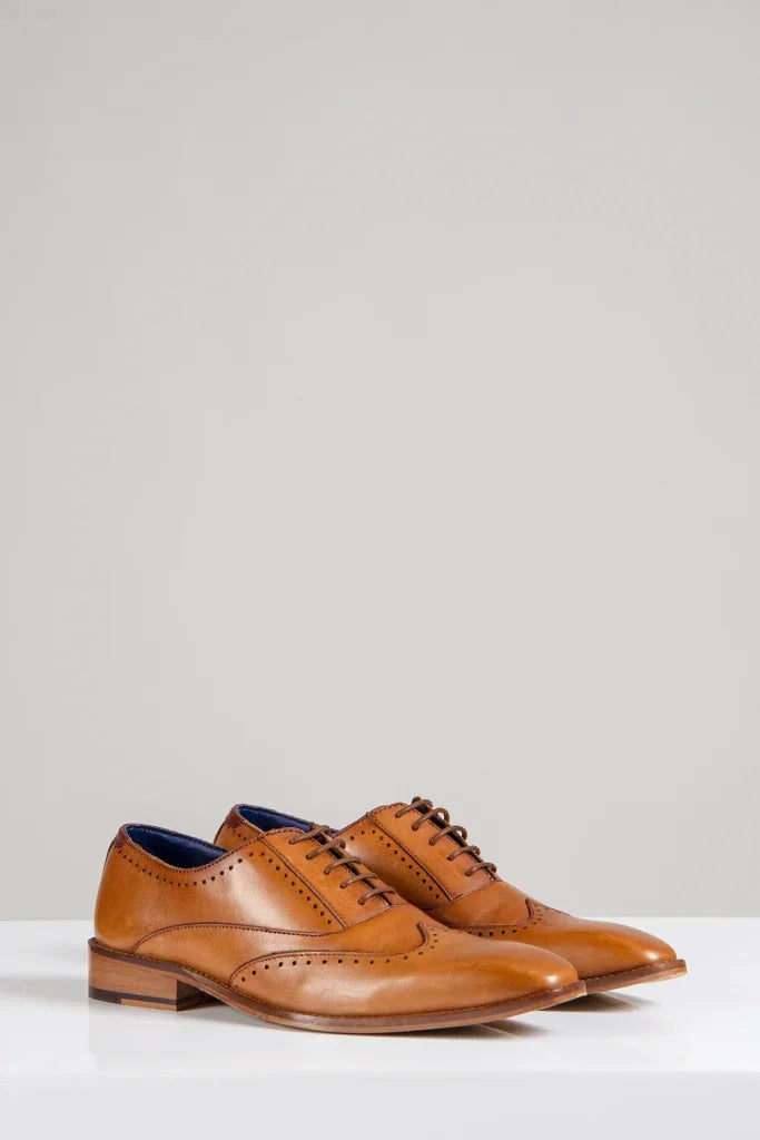 Braune Lederschuhe Marc Darcy Carson Wingtip Brogues
