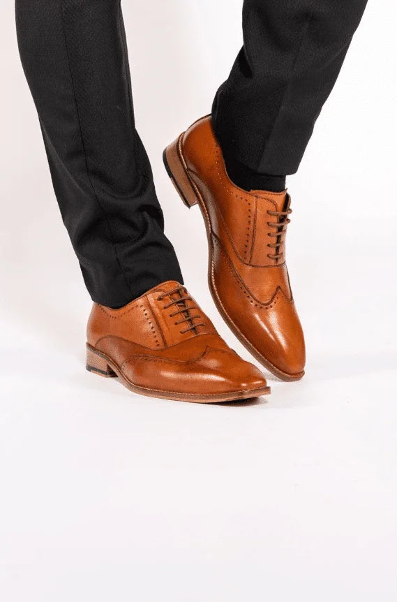 Braune Lederschuhe Marc Darcy Carson Wingtip Brogues