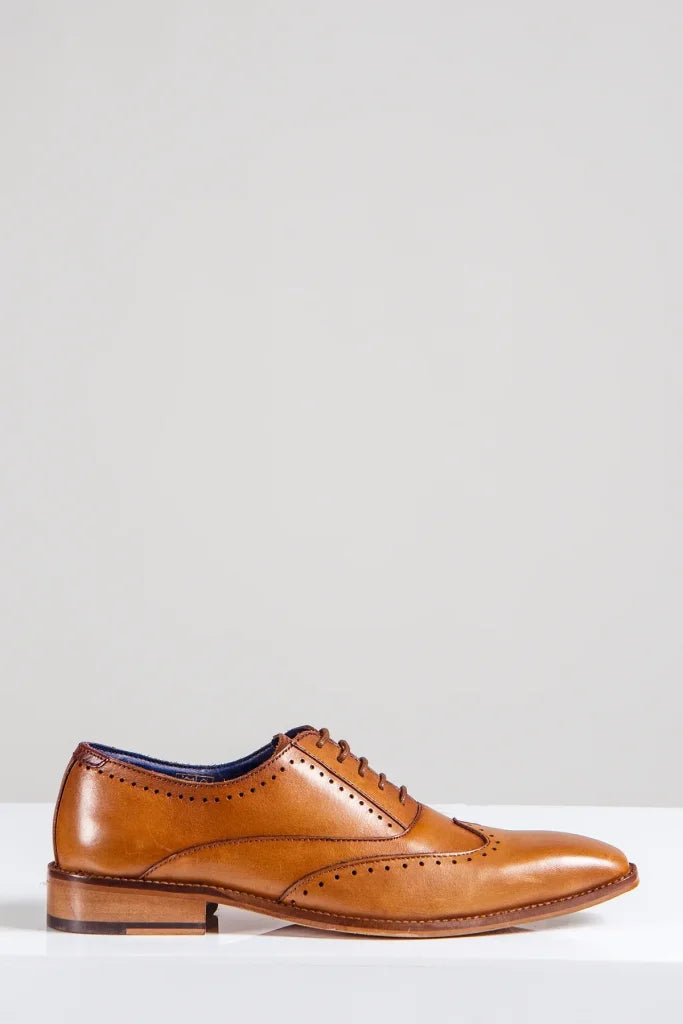 Braune Lederschuhe Marc Darcy Carson Wingtip Brogues