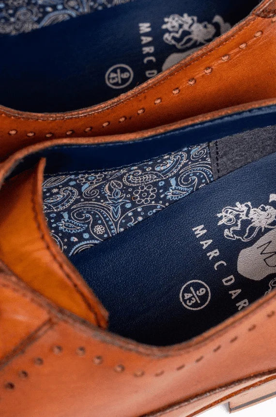 Braune Lederschuhe Marc Darcy Carson Wingtip Brogues