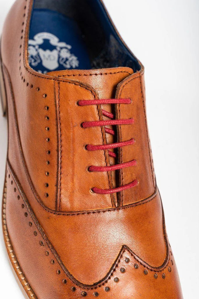Braune Lederschuhe Marc Darcy Carson Wingtip Brogues