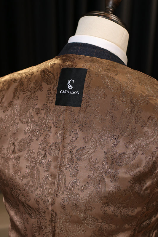 CASTLESON Admiral - Herrenanzug Marineblauer Check