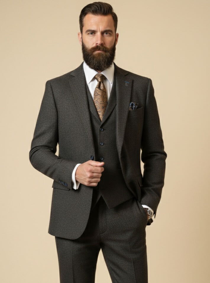 CASTLESON Chief - Dreiteiliger Herrenanzug Grau - driedelig