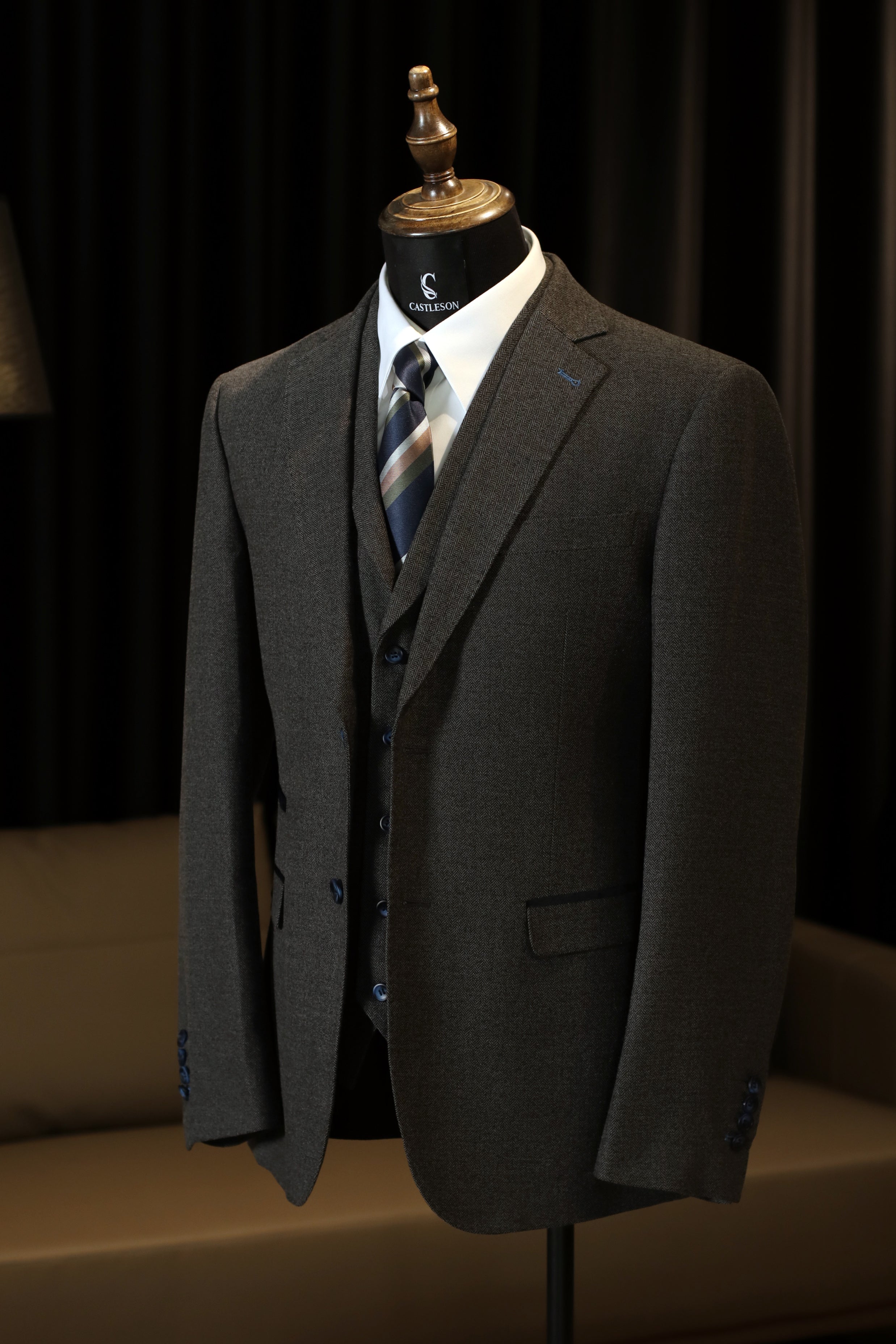 CASTLESON Chief - Dreiteiliger Herrenanzug Grau - driedelig