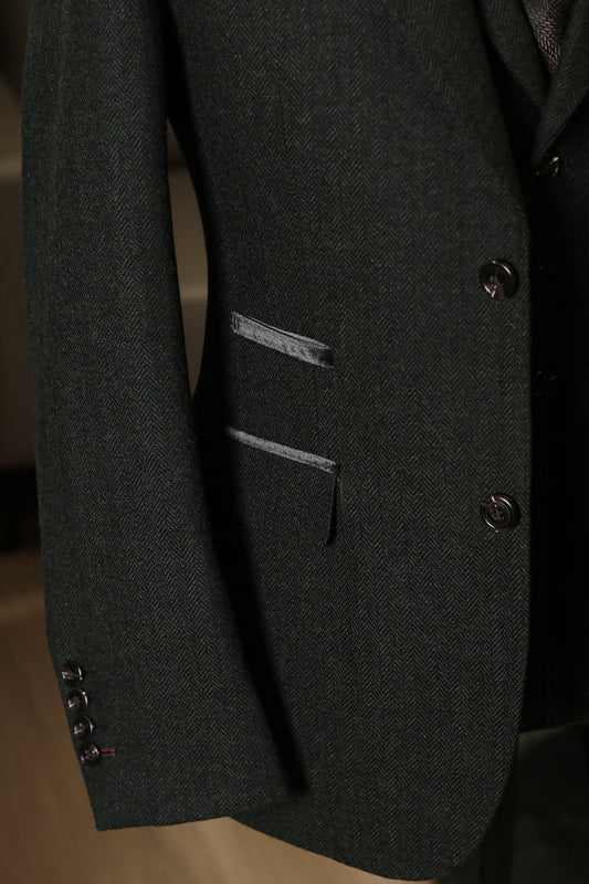 CASTLESON Chief – Herrenanzug Olive Tweed Mix & Match