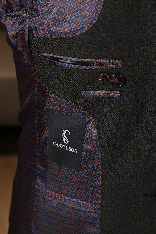 CASTLESON Chief – Herrenanzug Olive Tweed Mix & Match