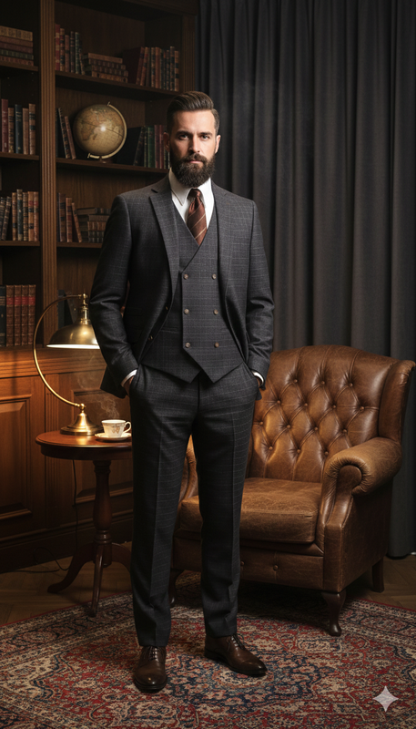 CASTLESON Phantom – Dreiteiliger Herrenanzug Grau