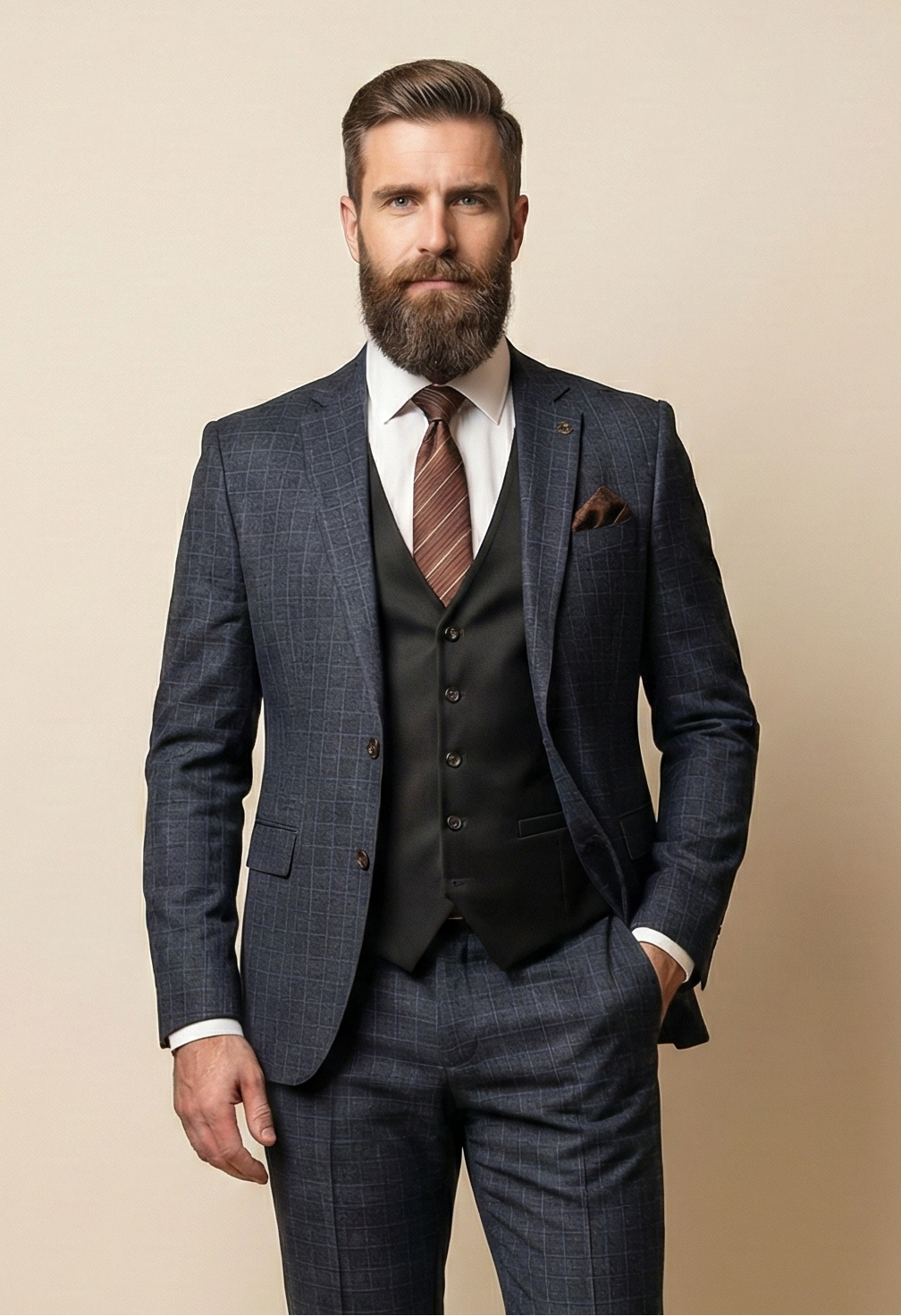 CASTLESON Phantom – Dreiteiliger Herrenanzug Grau Mix &