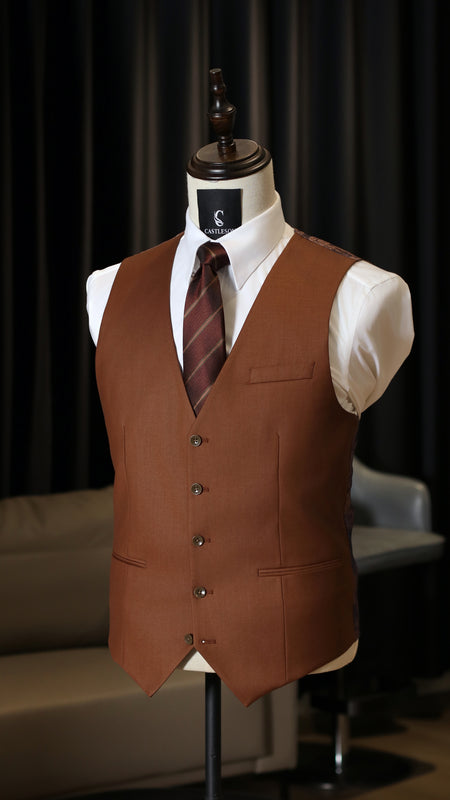 CASTLESON Phantom – Dreiteiliger Herrenanzug Navy/Tan Mix &