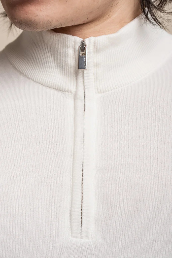 Cavani Avanti Grau - Herrenpullover mit Reißverschluss