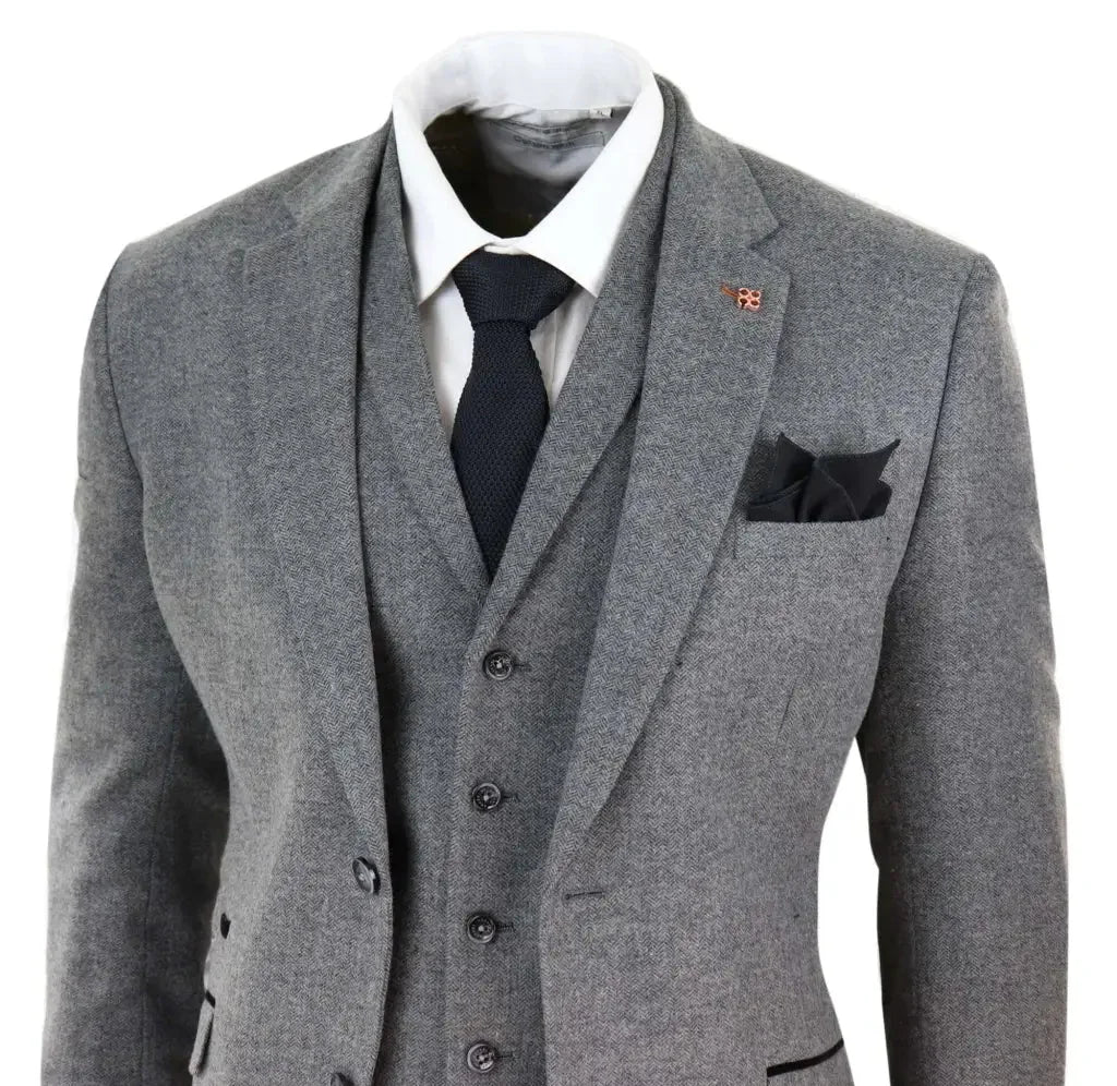 Cavani - Dreiteiliger Anzug - Martez Grey Tweed - driedelig