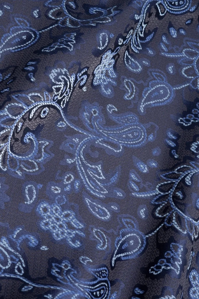 Cavani - Grau Navy Paisley Krawattenset - gentleman set