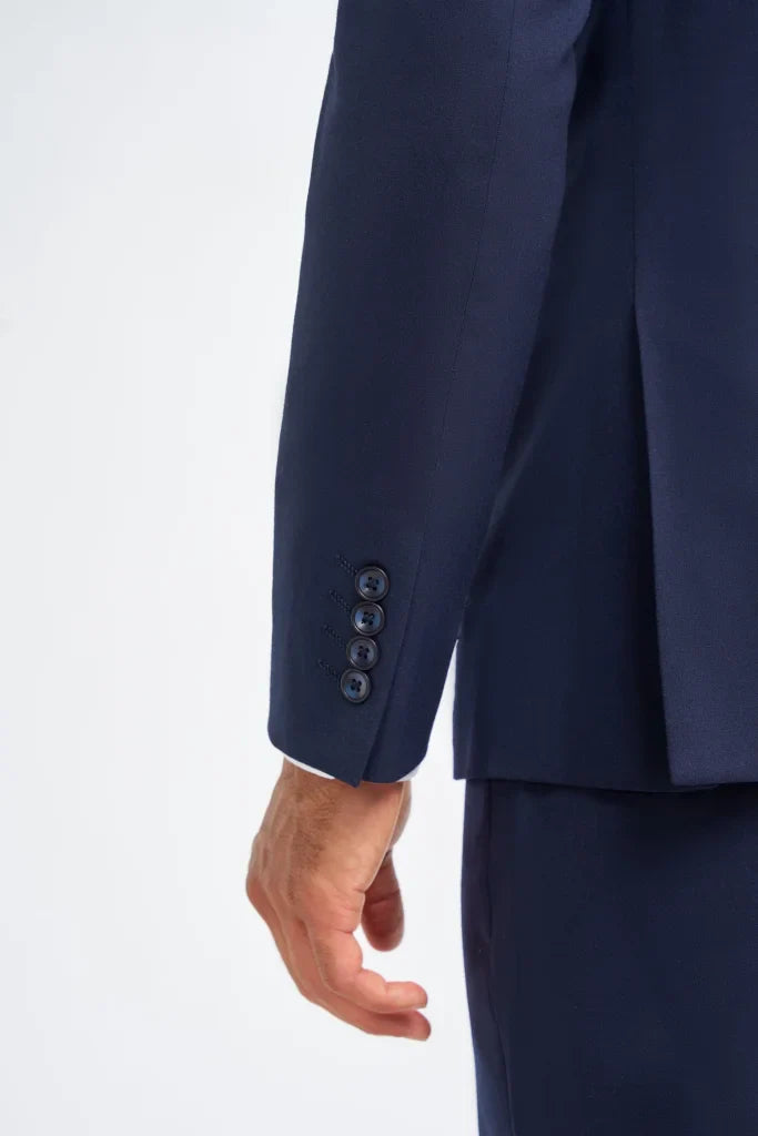 Cavani James – Sakko Navy Super 130s Wolle - Colbert