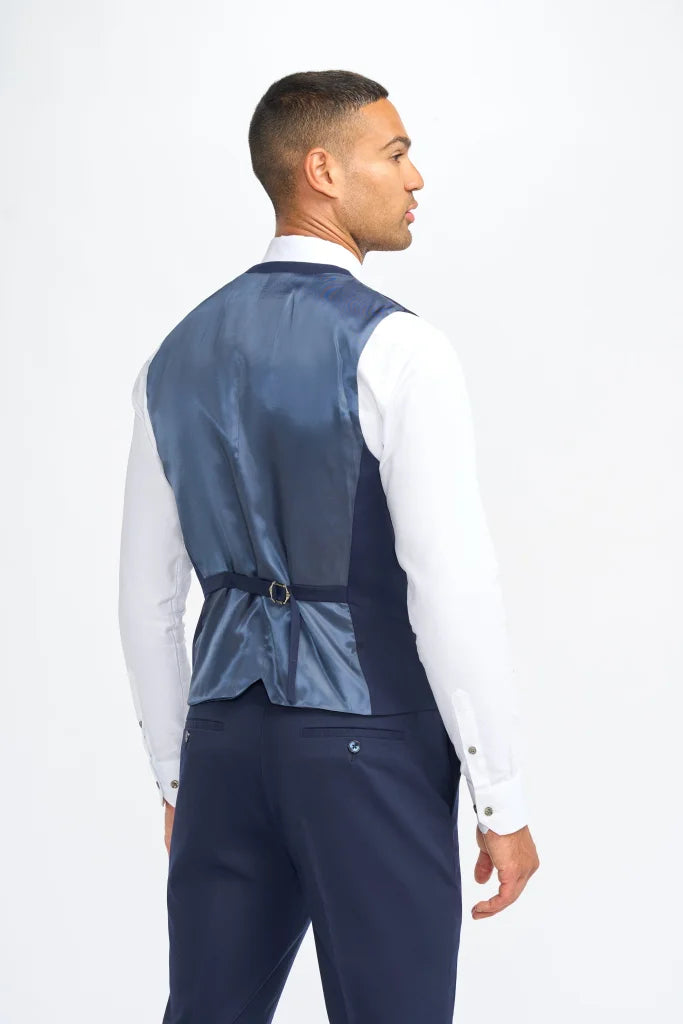 Cavani James – Weste Navy Super 130s Wolle - Gilet