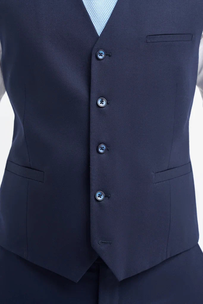 Cavani James – Weste Navy Super 130s Wolle - Gilet