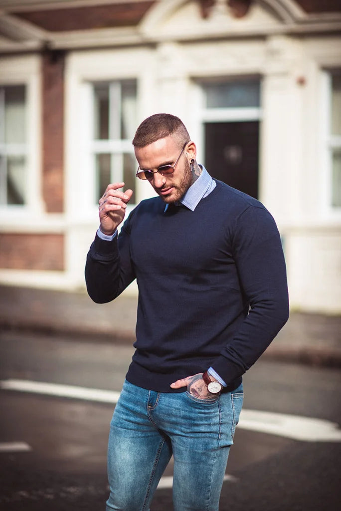 Cavani KN101 Navy - Strickpullover für Herren - pullover