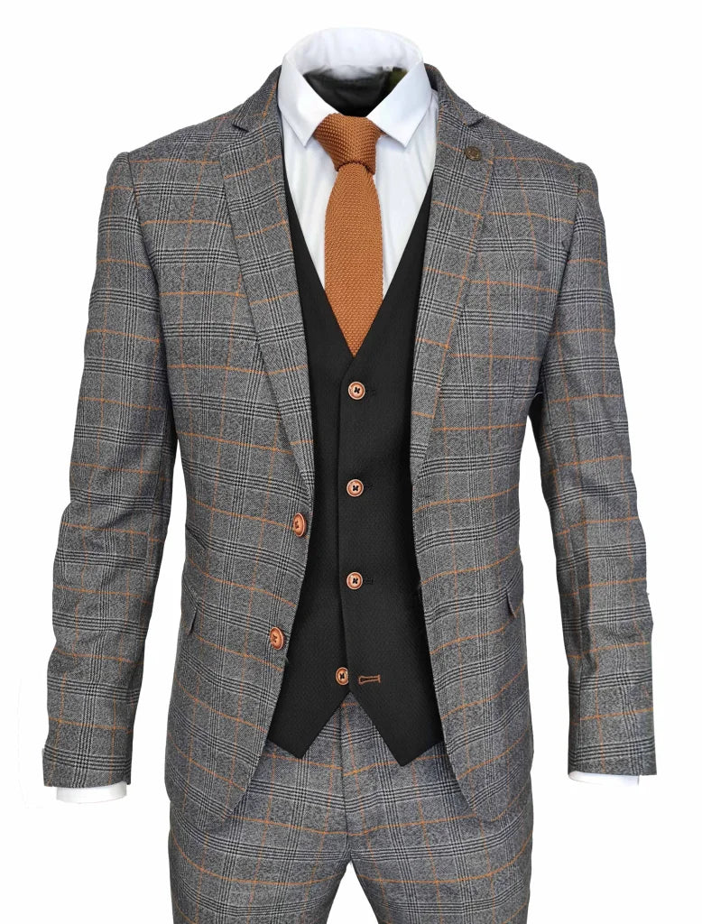 Dreiteiliger Anzug Jenson Grau Mix and Match - driedelig pak